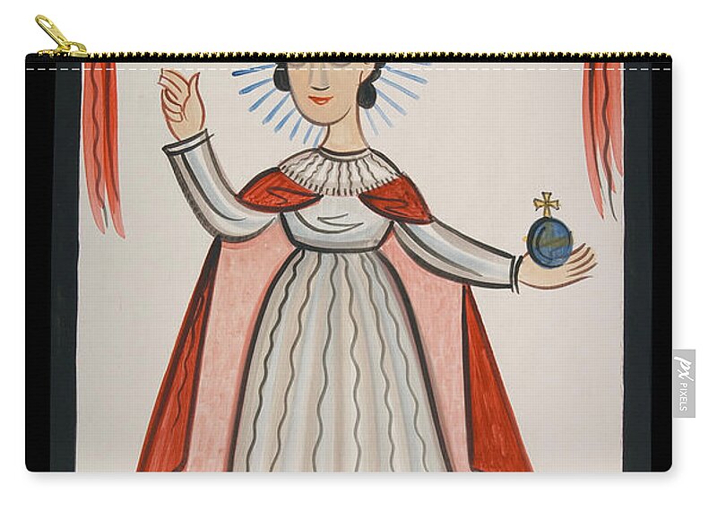 Infant Of Prague Zip Pouch featuring the painting Infant of Prague - AOIOP by Br Arturo Olivas OFS
