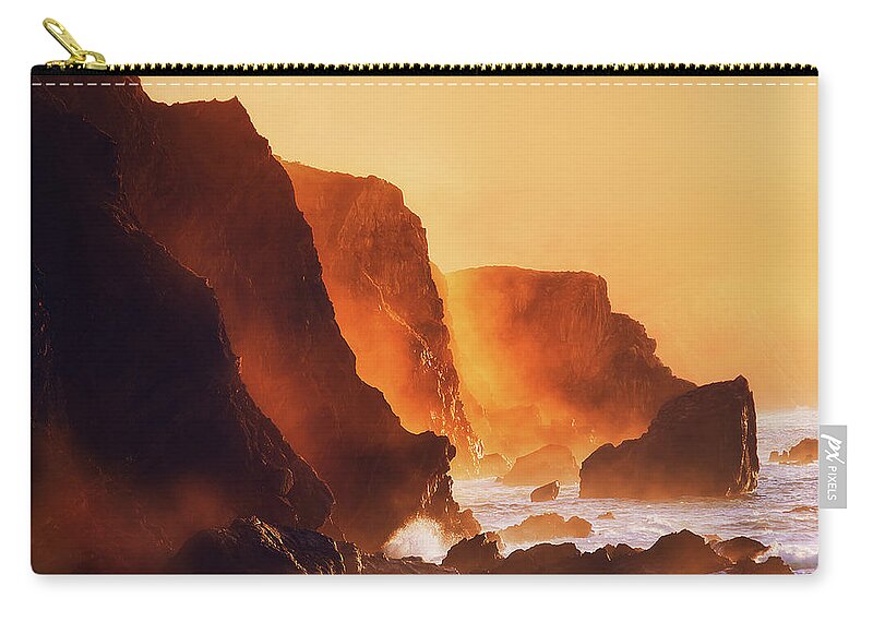 Coast Zip Pouch featuring the photograph Inferno by Mikel Martinez de Osaba