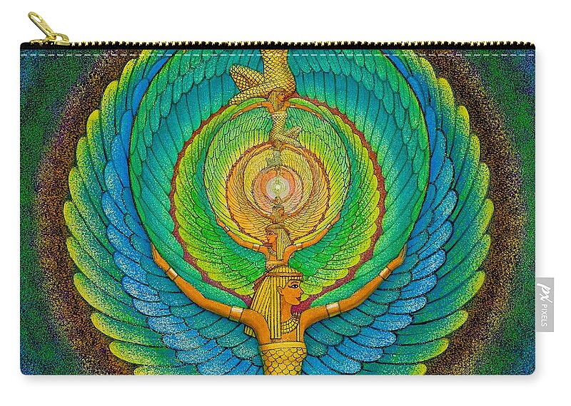 Meditation Zip Pouch featuring the painting Infinite Isis by Sue Halstenberg