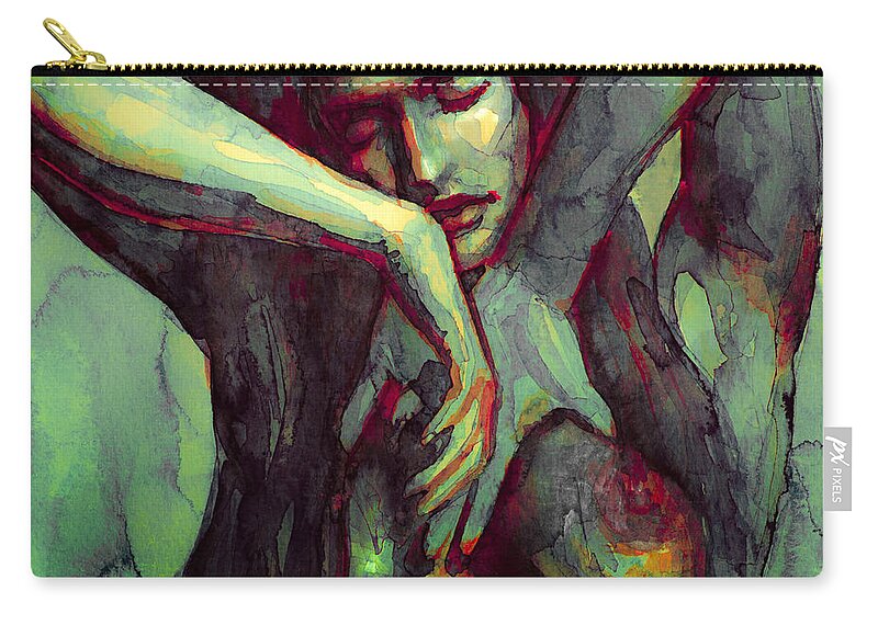 Love Zip Pouch featuring the painting InLove 3 by Laur Iduc