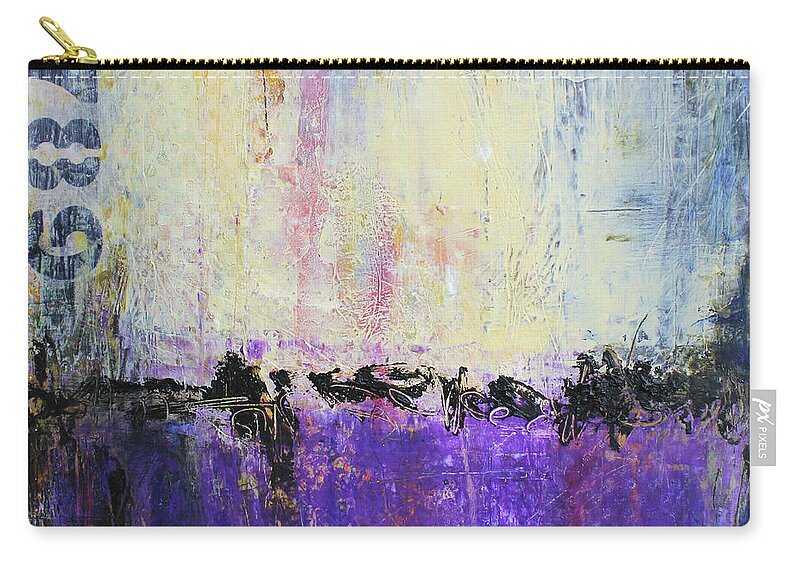 Urban Art Zip Pouch featuring the mixed media Inner City Blues by Patricia Lintner
