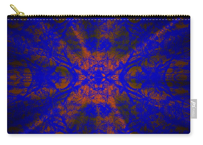 Blue Zip Pouch featuring the mixed media Inner Glow - Abstract by Leanne Seymour