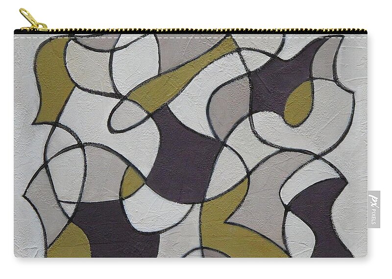 Geometric Zip Pouch featuring the painting Innuendo by Trish Toro