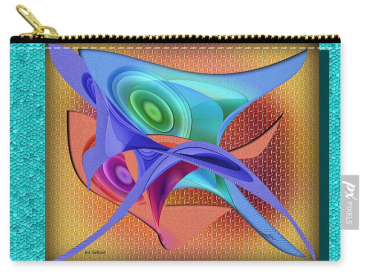 Abstract Zip Pouch featuring the digital art Inquiry by Iris Gelbart