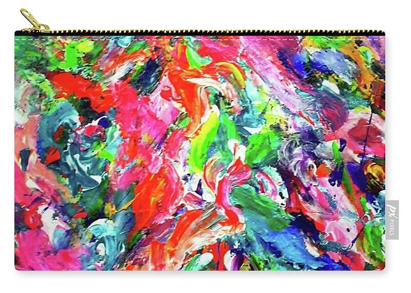  Zip Pouch featuring the painting Inside my mind by Wanvisa Klawklean