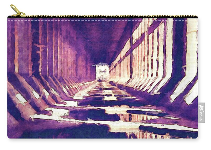 Structure Carry-all Pouch featuring the digital art Inside of An Iron Ore Dock by Phil Perkins