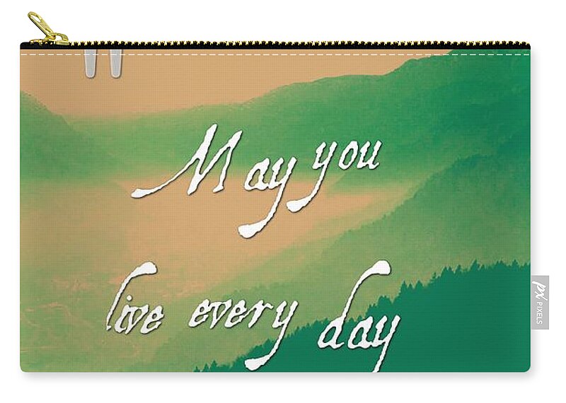 Motivational Zip Pouch featuring the painting Inspirational Timeless Quotes - Jonathan Swift by Celestial Images