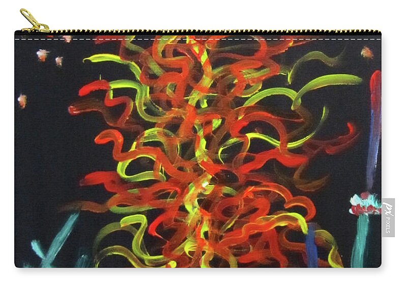 Abstract Zip Pouch featuring the painting Inspired by Chihuly by Linda Feinberg