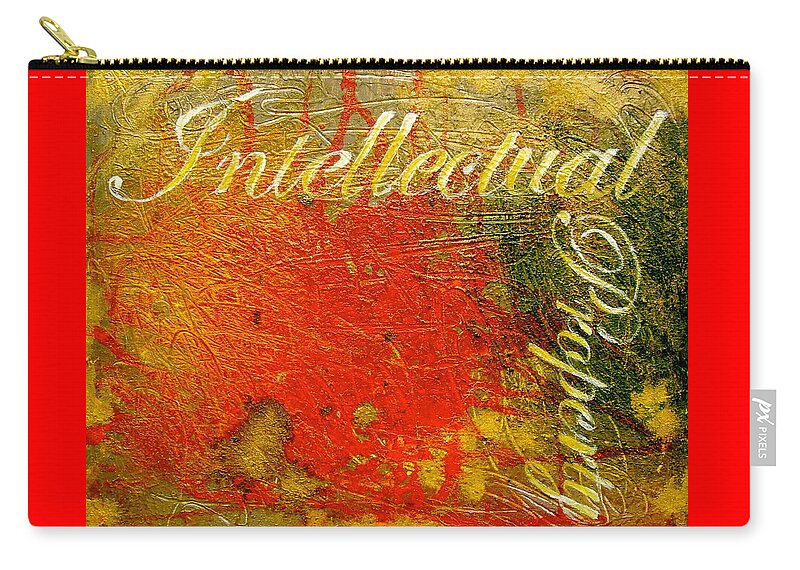 Abstract Art Zip Pouch featuring the painting Intellectual Property by Laura Pierre-Louis