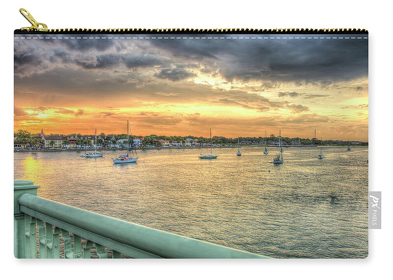 St. Augustine Zip Pouch featuring the photograph Intercoastal Sunset by Joseph Desiderio
