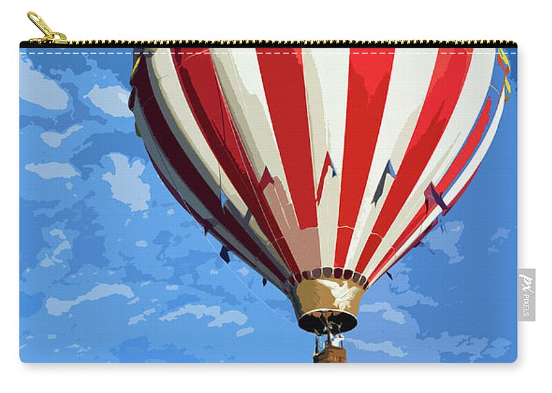Vintage Travel Poster Zip Pouch featuring the photograph International Balloon Fiesta by Debby Richards
