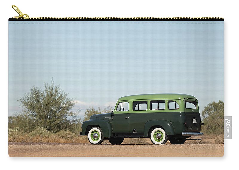 International Harvester Travelall Zip Pouch featuring the photograph International Harvester Travelall by Jackie Russo