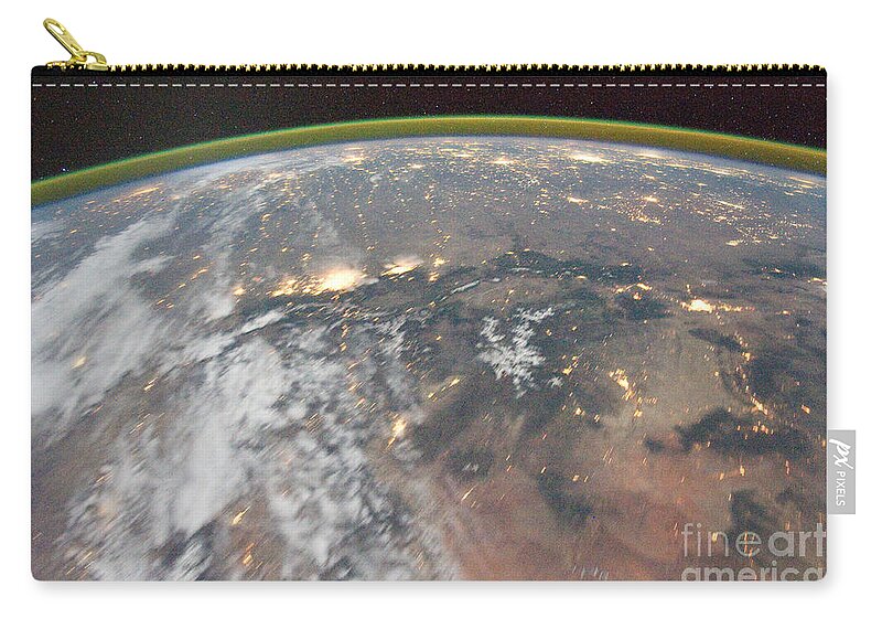 International Zip Pouch featuring the photograph International Space Station night time image Rocky Mountains Denver Colorado Springs by Vintage Collectables