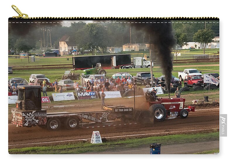 International Tractor Zip Pouch featuring the photograph International Tractor Pull by Holden The Moment