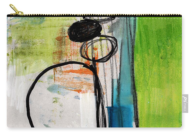 Abstract Zip Pouch featuring the painting Intersections #34 by Linda Woods
