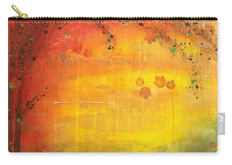Acrylic Carry-all Pouch featuring the painting Into Fall - Tree Series by Brenda O'Quin