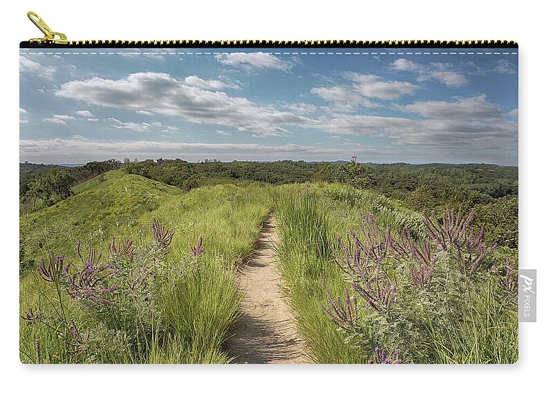 Loess Hills Zip Pouch featuring the photograph Into the Loess Hills by Susan Rissi Tregoning