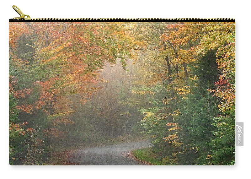 Fog Zip Pouch featuring the photograph Into the Mist by Rod Best