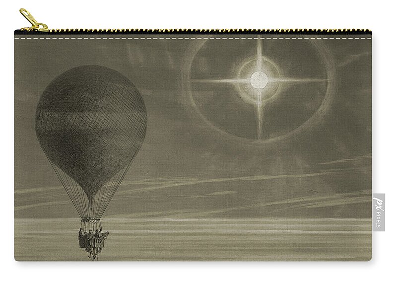  Zip Pouch featuring the drawing Into the night sky by Vintage Pix