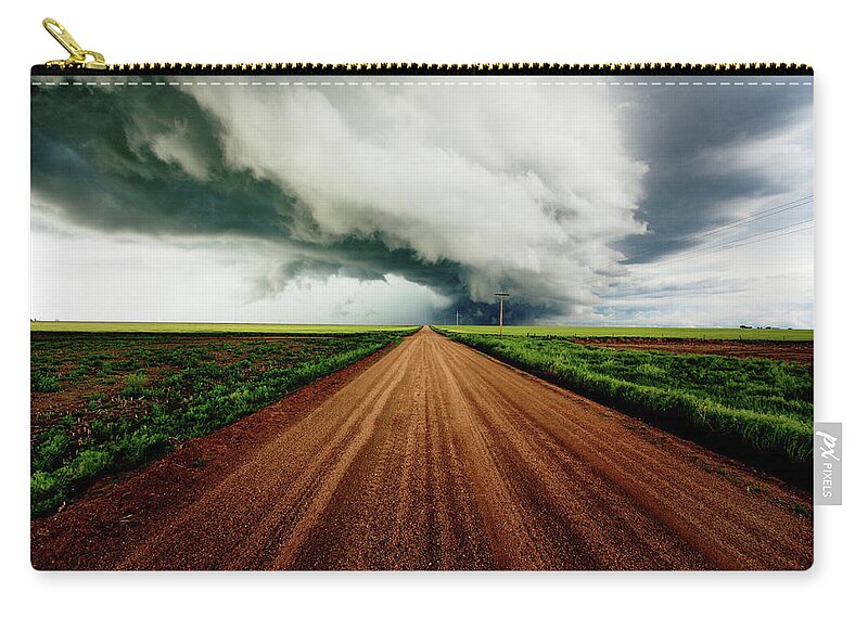 Weather Zip Pouch featuring the photograph Into The Storm by Brian Gustafson