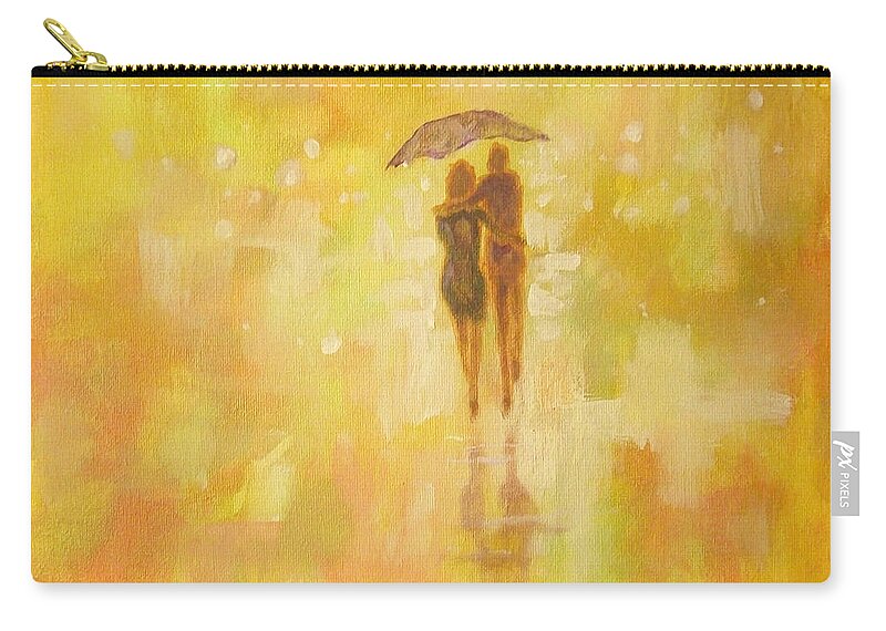 Art Zip Pouch featuring the painting Into the Sunset by Raymond Doward