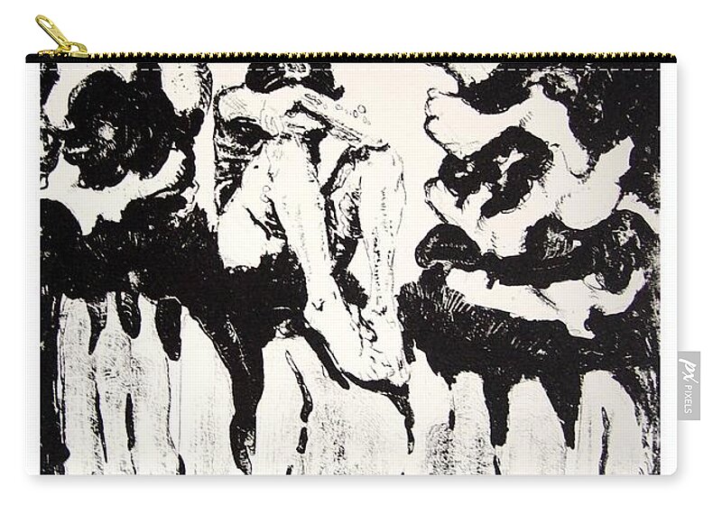 Introspect Zip Pouch featuring the mixed media Introspect by Ronald Bissett