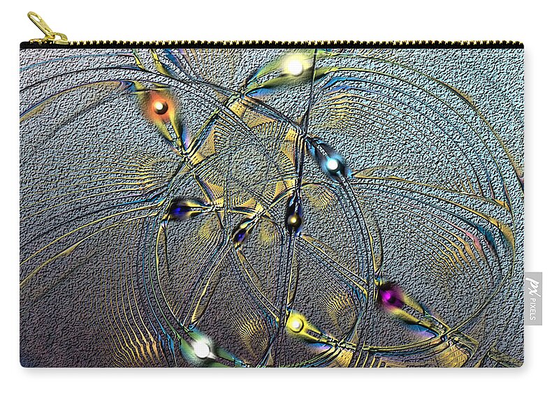 Abstract Zip Pouch featuring the digital art Inviolate Relativism by Casey Kotas