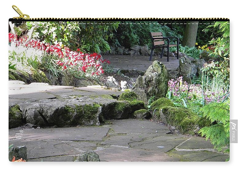 Art Of Keukenhof Zip Pouch featuring the photograph Invitation to have a rest by Manuela Constantin