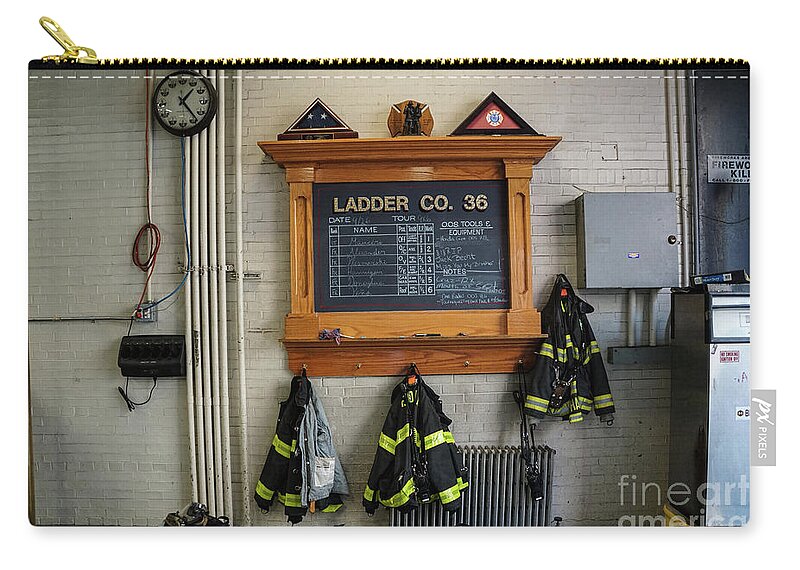 2015 Zip Pouch featuring the photograph Inwood Firehouse by Cole Thompson
