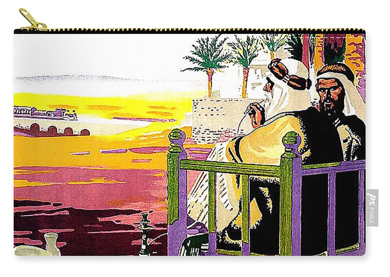 Iraq Zip Pouch featuring the painting Iraq tour by state railway by Long Shot