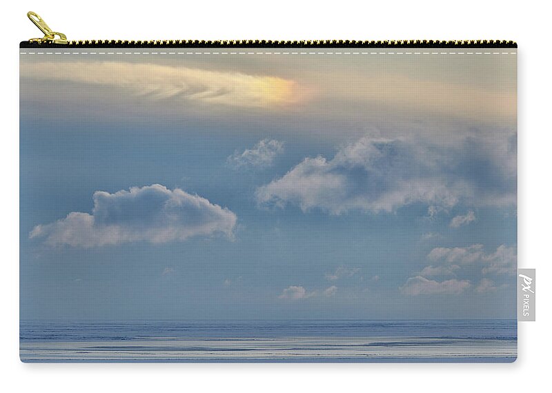Iridescence Zip Pouch featuring the photograph Iridescence Horizon by Doug Gibbons