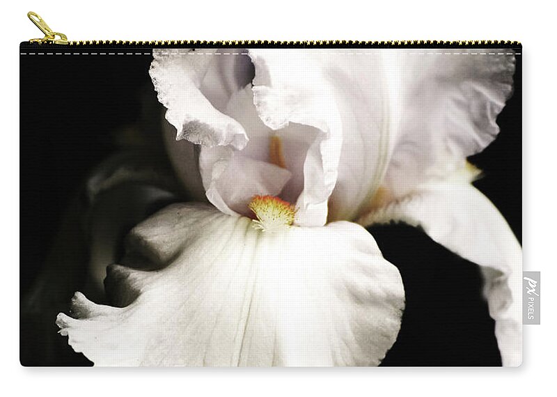 Cold Zip Pouch featuring the photograph Iris In Pose by Deborah Crew-Johnson