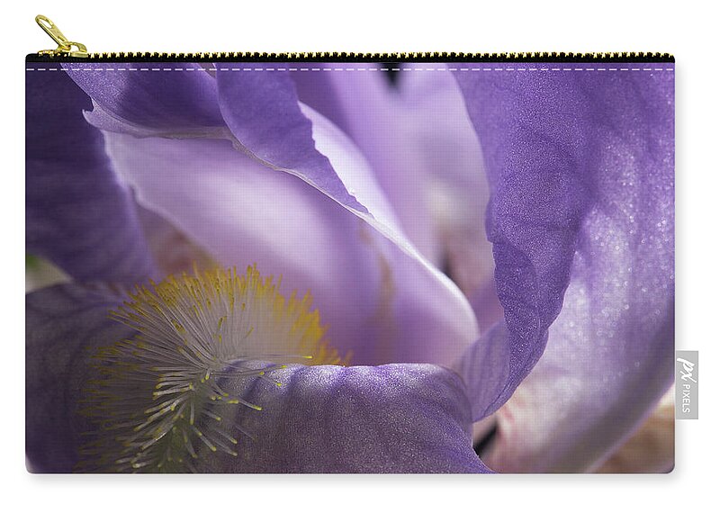 Purple Iris Zip Pouch featuring the photograph Iris Series 3 by Mike Eingle