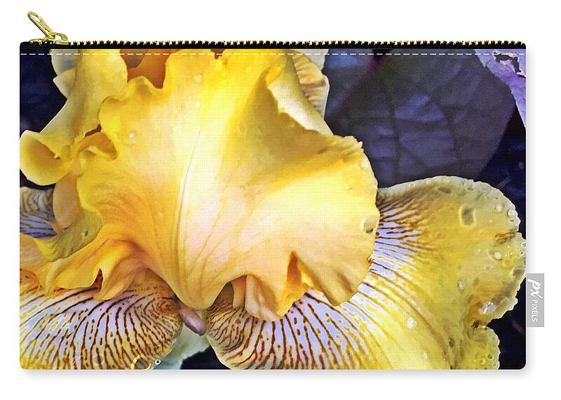 Macro Carry-all Pouch featuring the photograph Iris Supreme by Vonda Lawson-Rosa