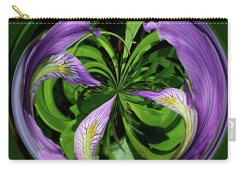 Abstract Zip Pouch featuring the photograph Iris Swirl by Tikvah's Hope