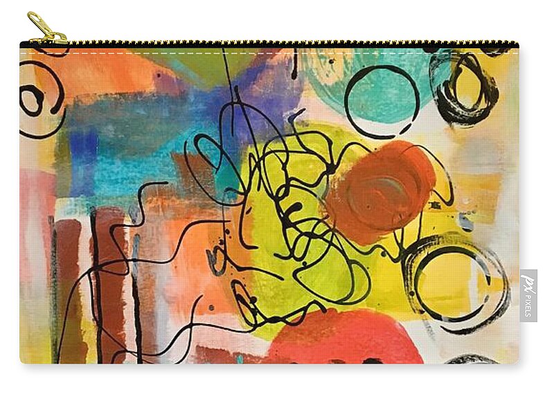 Mixed Media Zip Pouch featuring the painting Irresistable by Suzzanna Frank