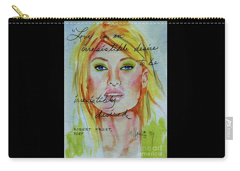 Love Zip Pouch featuring the painting Irresistible by PJ Lewis