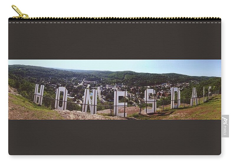 Honesdale Zip Pouch featuring the photograph Irving Cliff by Annie Walczyk