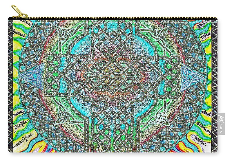 Isaiah Zip Pouch featuring the painting Isaiah Bible code by Hidden Mountain