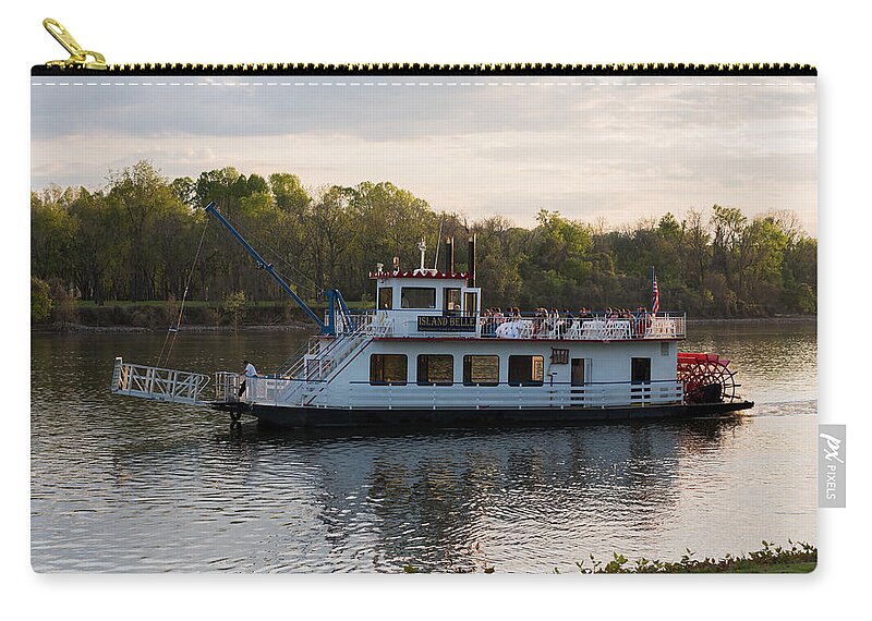 Island Belle Zip Pouch featuring the photograph Island Belle Sternwheeler by Holden The Moment