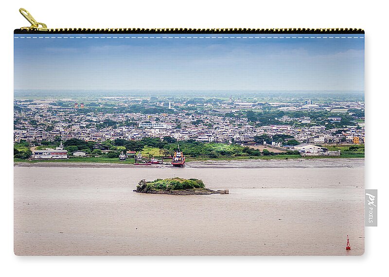 Island Zip Pouch featuring the photograph Island in the River by Daniel Murphy