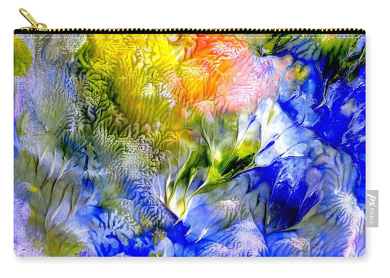 Abstract Zip Pouch featuring the painting Island Spring by Fred Wilson