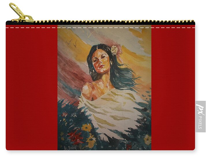 Female Zip Pouch featuring the painting Island Tradewinds by Al Brown