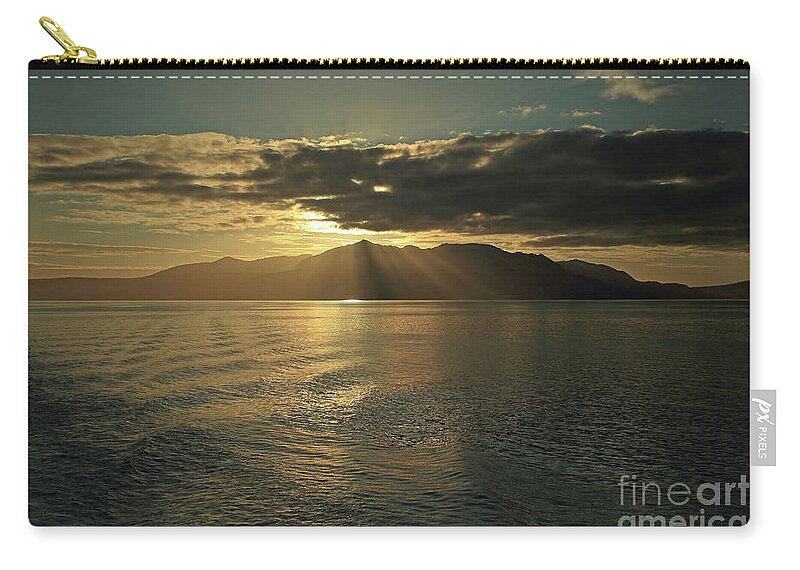 Uk Zip Pouch featuring the photograph Isle of Arran at Sunset by Maria Gaellman