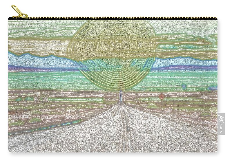 Sun Zip Pouch featuring the digital art It Comes by Vincent Green