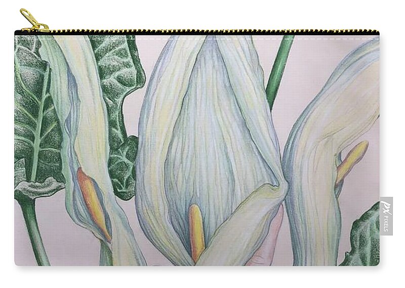 Garden Zip Pouch featuring the painting Italian Arum by Rand Burns