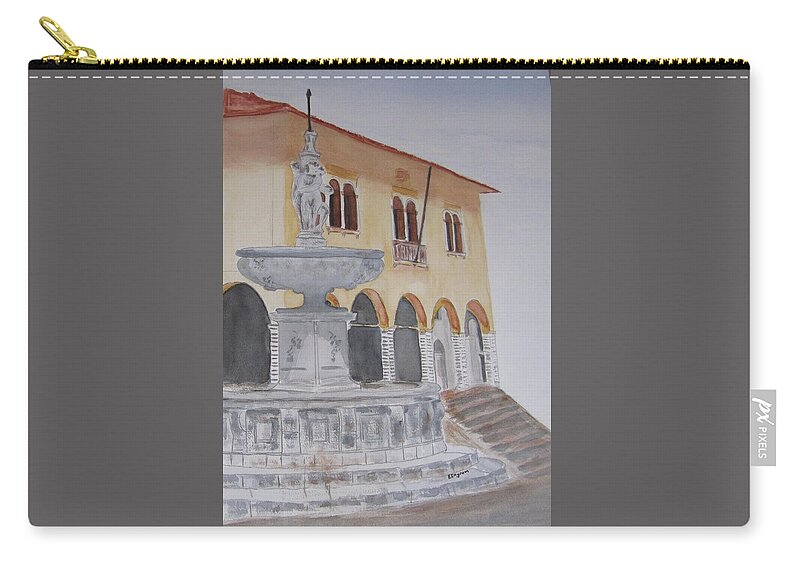 Italy Zip Pouch featuring the painting Italy, Vittorio Veneto by Elvira Ingram
