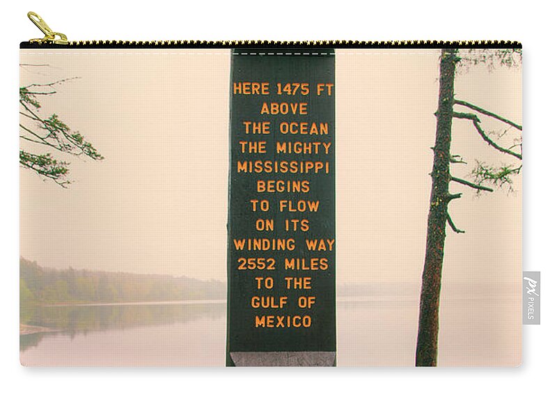Itasca Park Carry-all Pouch featuring the photograph Itasca Marker Nostalgic by Nancy Dunivin