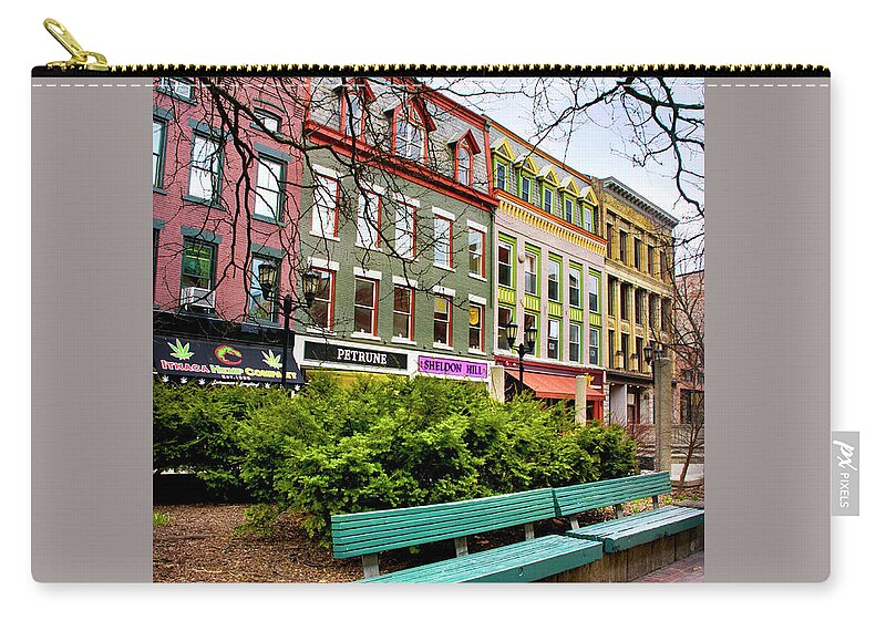 Ithaca Commons Zip Pouch featuring the photograph Ithaca Commons by Christina Rollo