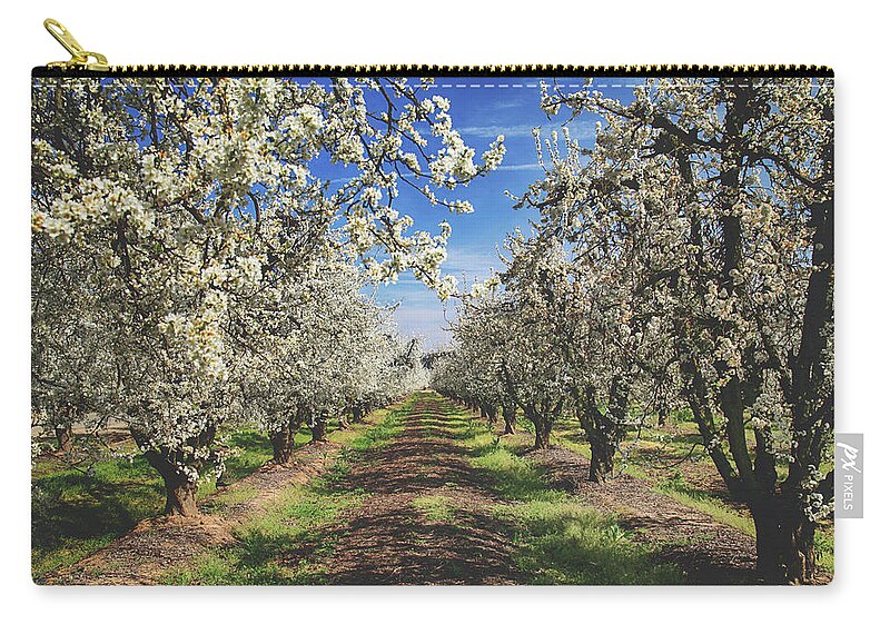 Fresno Blossom Trail Zip Pouch featuring the photograph It's a New Day by Laurie Search